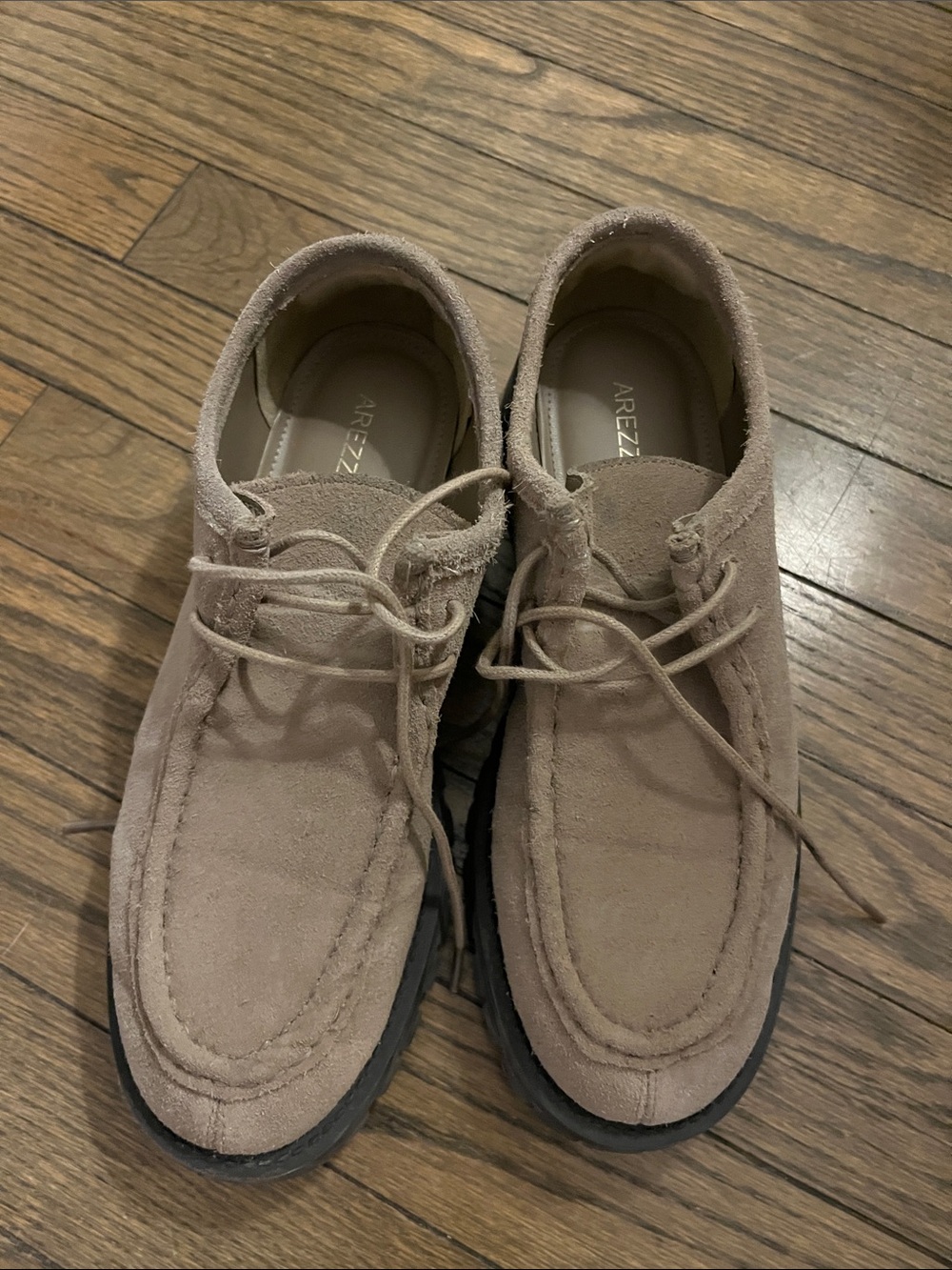 Arezzzo women Suede Lace-Up Shoes in Taupe